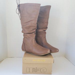 COPY - Charlotte Russe- Cognac Calf Boots